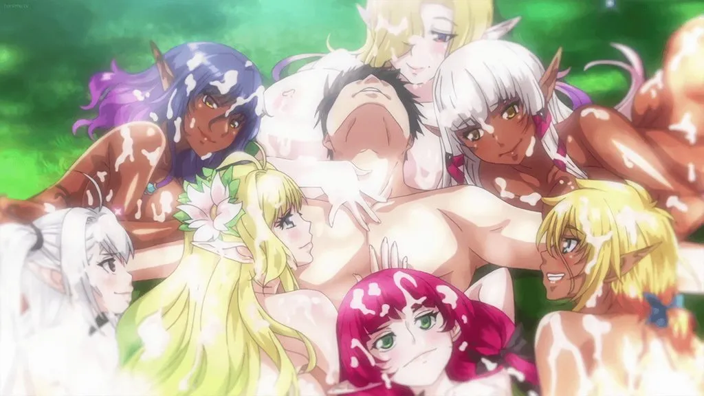 OVA ようこそ！スケベエルフの森へ ＃4 エルフもダークエルフも仲良く子作り！ 救世主様と『ハーレム生活』