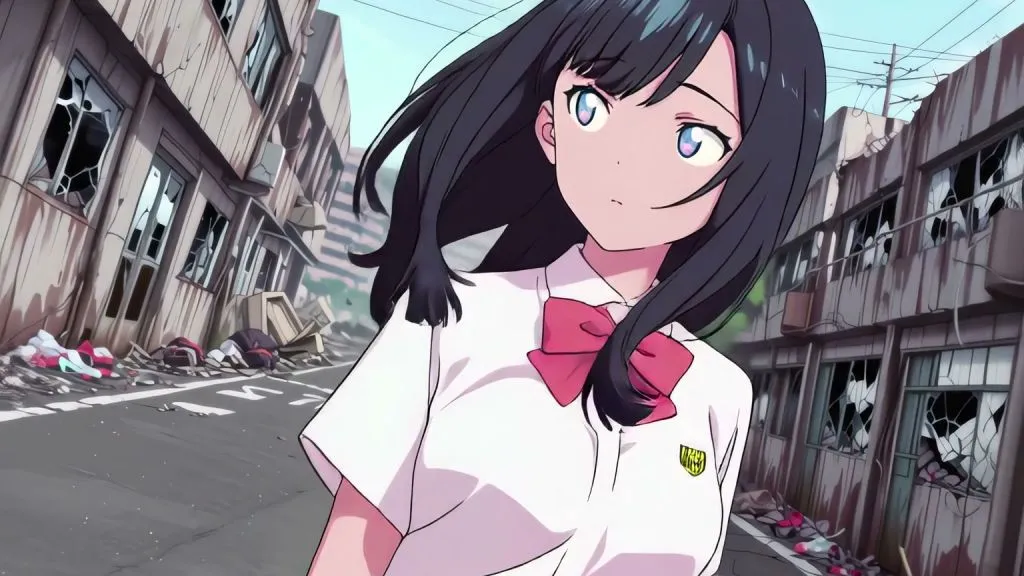 [chui] [N.025_アニメ] Alone with Her in a Ruined World [with Sound]