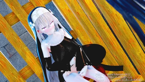 [3Dふたなり共和国 (うらら)] ふたなりオナ禁シスター③ 信者から没収したもので尿道を掻き回して性欲を鎮めようとする
